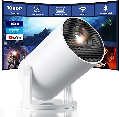 CLOKOWE Mini Projector with WiFi and Bluetooth