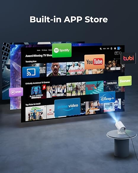 CLOKOWE Mini Projector with WiFi and Bluetooth